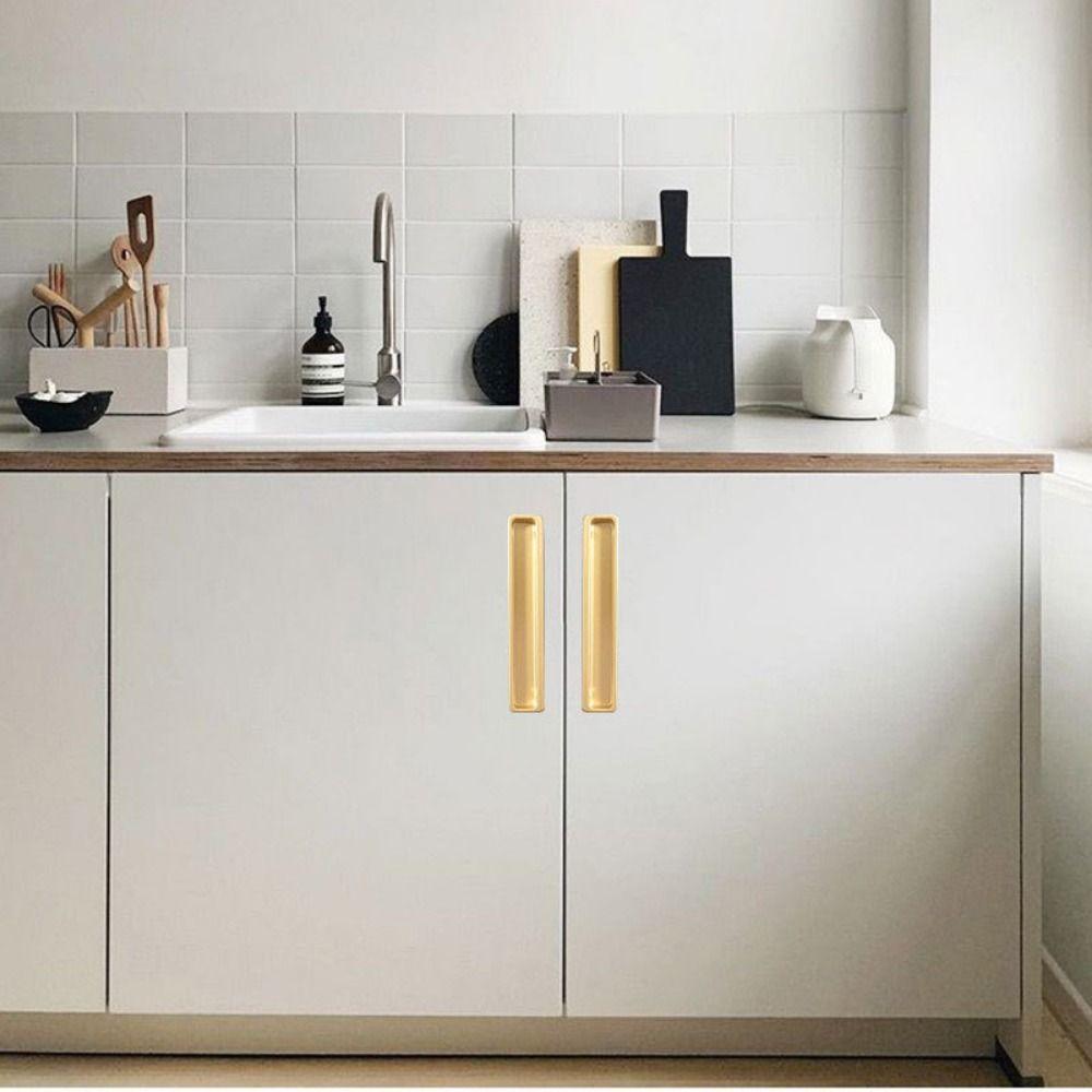 Modern Style Recessed Cabinet Door Handle Metal Slotting Sliding Door Handle Closet