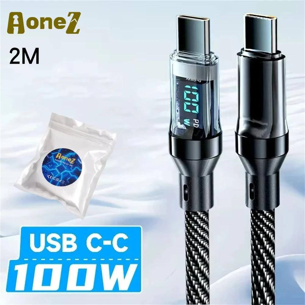 Кабель Vivo FlashCharge 120 Вт Макс. Быстрая зарядка USB C на C со светодиодным дисплеем для серии X, а также iPhone 15, MacBook, телефонов Huawei, OPPO