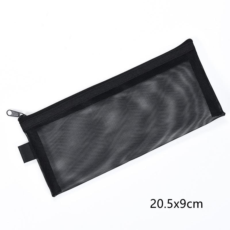 Large Capacity Simple Color Pencil Case Student Exam Series Hand Account Net Yarn Transparent Stationery Storage Supplies Bag