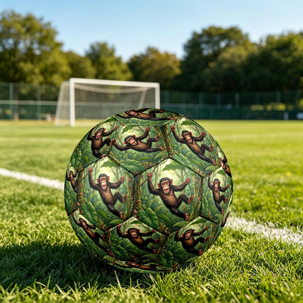 1pc Chimpanzee Jungle Durable Size 5 Soccer Ball Professional Match Training Football Indoor &Outdoor Sports Ball p60198