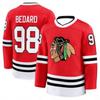 Хоккейный джерси Chicago Blackhawks Бедард 98 Принт Футболка Удобный базовый слой с длинным рукавом Футболка с V-образным вырезом Футболки для родителей