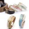 Multilayer PU Leather Women's Bracelet Magnet Buckle Color Jewelry Accessories