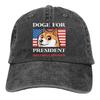 Регулируемая однотонная бейсболка Doge For President из стираного хлопка Dogecoin, забавная спортивная женская кепка Bitcoin