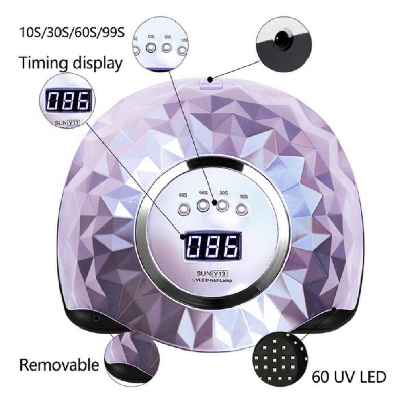 600W UV LED Nail Lamp High Quality Nail Dryer Lamp with Automatic Sensor LED Light 4 Timer Professional Manicure Pedicure Nail Epuipment