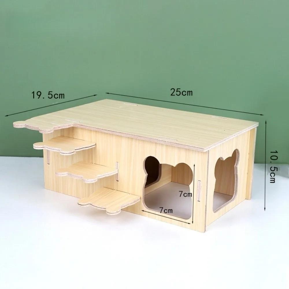 New Wooden Hamster Villa Chewable Easy to Install Seesaw Swing Cage Accessories Durable Hamster Climb Toy Pet Supplies