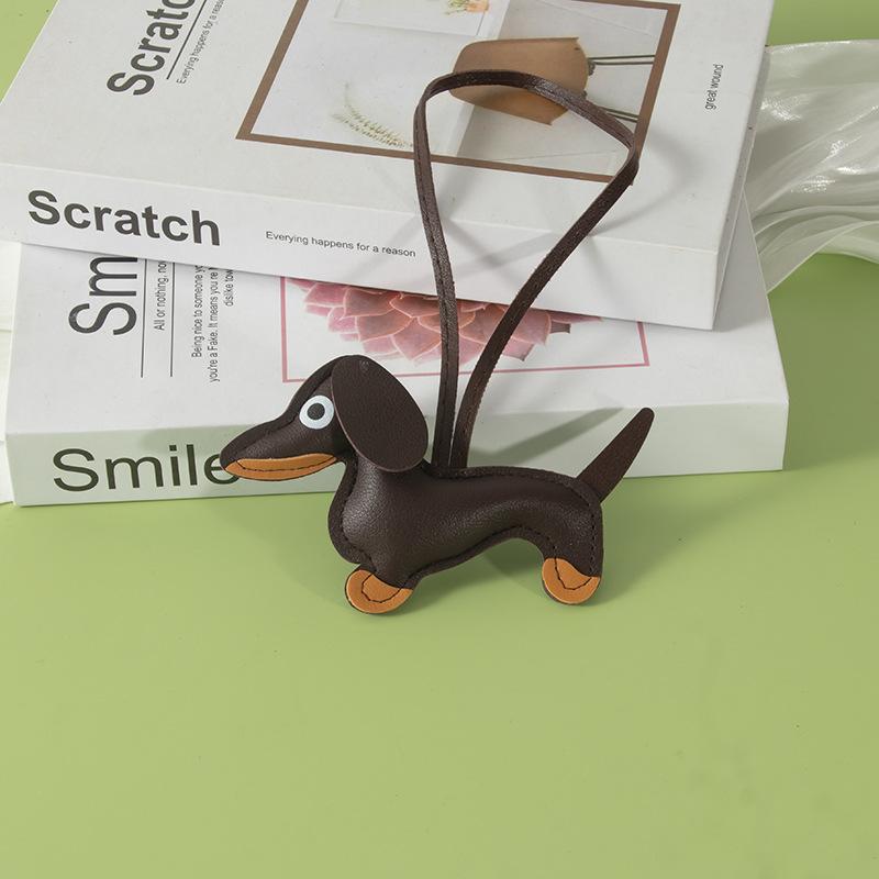 Милый кулон-подвеска для сумки в виде таксы из ПУ кожи, брелок для ключей в виде щенка, сладкий подарок для девочек и женщин, подвеска для сумки, телефона, безделушка, кольцо для ключей от машины