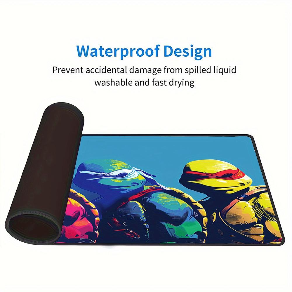 1pc Large Gaming Mouse Pad, UV Reactive Non-Slip Desk Mat, Washable PolyesterNinja, Turtles, HeroesComputer Pad with Vibrant Game Machine Pr