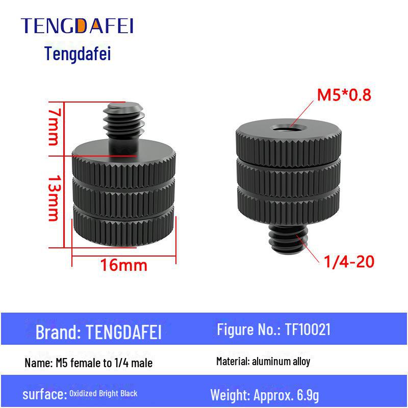 Адаптер для штатива с креплением на стойку для освещения и поворота камеры с резьбой 1/4" на 3/8" на M4/M5/M6/M8