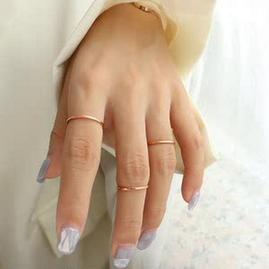 Корейское минималистичное кольцо из 18-каратного золота и титановой стали для женщин