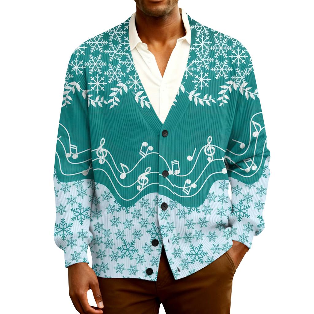 Мужской кардиган с длинным рукавом, рубчатой вязки