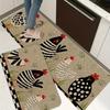 1Pcs Chickens Anti Fatigue Kitchen Rugs Rooster  Waterproof Non-Slip Thick Cushioned Kitchen Mat Heavy Duty Comfort Standing Mat for Kitchen
