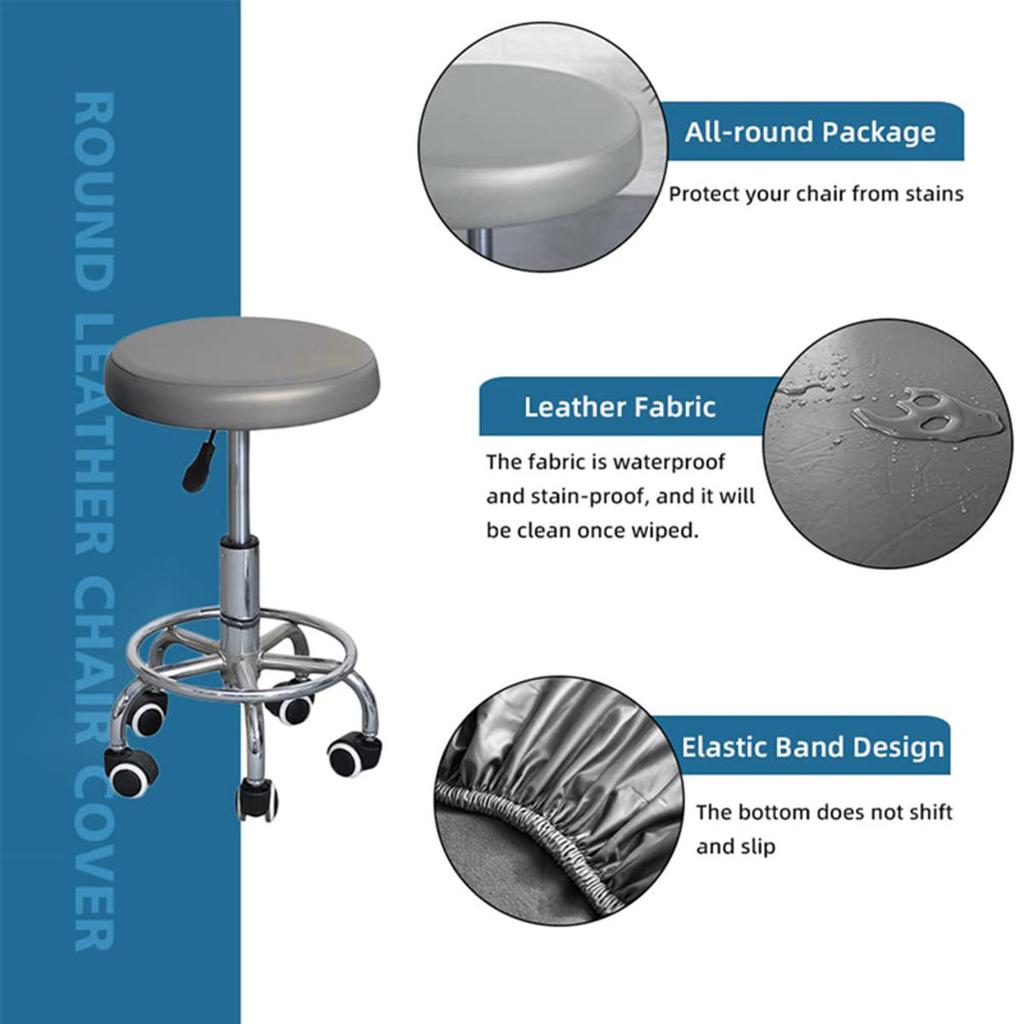 Простой чехол для табурета Барный чехол для круглого поворотного стула Универсальный чехол для сиденья Чехол для стула для кофейни Однотонные накладки