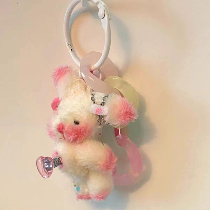 5pcs 4.5cm 6cm 5-color Soft Mini Joint Rabbit Pendant Plush Bunny For Keychain Bouquet Toy Doll DIY Ornaments Gifts