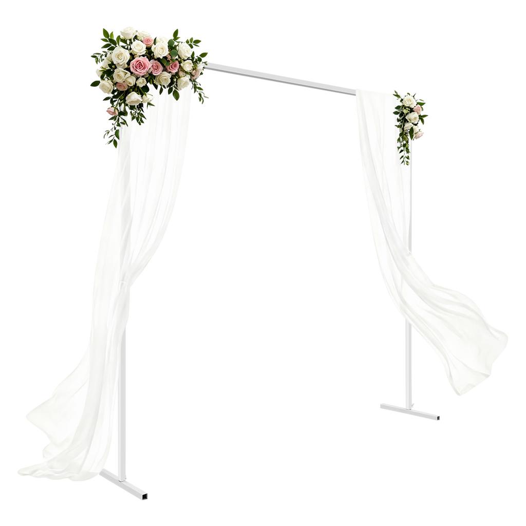 6.6x6.6FT Square Metal Wedding Arch Stand Flower Balloon Arch Stand Backdrop Frame Height Adjustable for Ceremony Party Decor