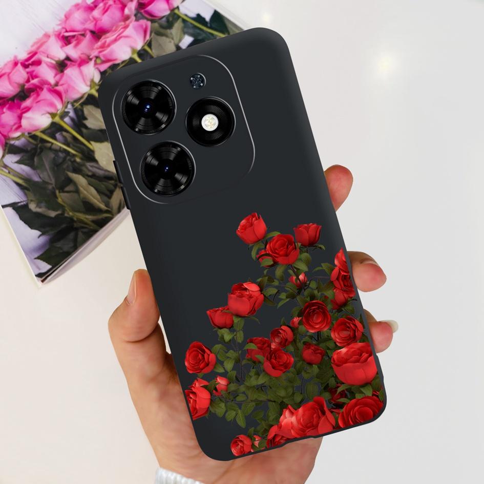Чехол для Tecno Spark 20C Чехол Spark 20 Pro Популярный Цветок Бабочка Прозрачные Силиконовые Чехлы для Телефона Для Tecno Spark 20 Spark20 Funda