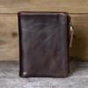 Leather Wallet Men's Leather Wallet Short Slim Portable Card Holder Fashion Casual Zipper Small Coin Purse Men's Leather Wallet Large Capacity
