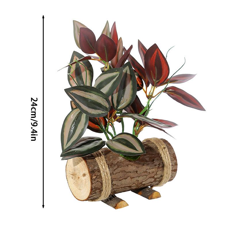 Искусственные растения Деревянные цветочные горшки Бонсай Зеленые растения Искусственные цветы в горшках Креативные украшения для сада Украшения для офиса и дома