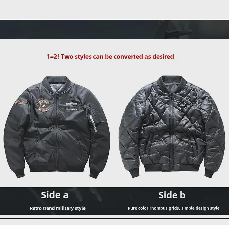 Мужская куртка Cross-Border MA-1 Flight Jacket - новая повседневная вышитая модная бейсбольная куртка с воротником
