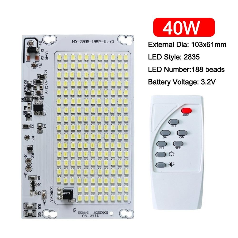 1Pcs 10W/15W/25W/40W/60W/100W LED Solar Light Board Smart IC Led Light  For Outdoor FloodLight