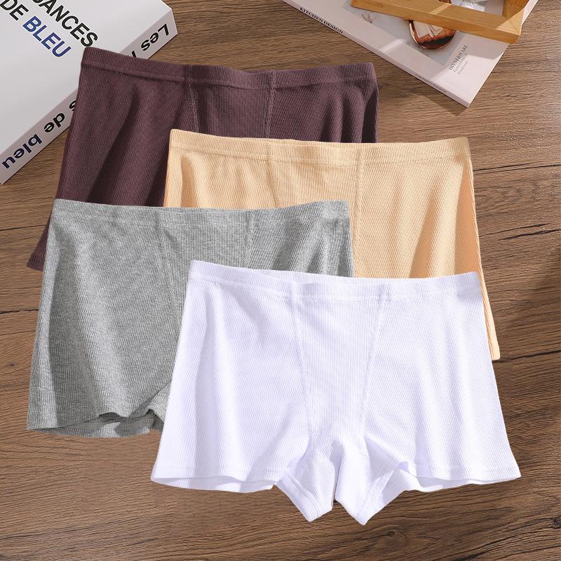 4 шт. Женские трусы Хлопок Бесшовные Спортивные боксеры Нижнее белье Женские Однотонные Трусики Уютное Кружевное Белье Интимные трусы S-XXL