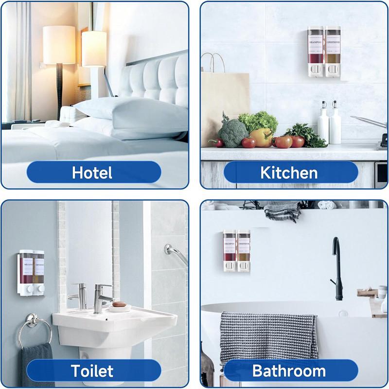 300 мл 2-камерный дозатор мыла для душа настенный для душа настенный дозатор шампуня и кондиционера для ванной комнаты отеля с этикетками