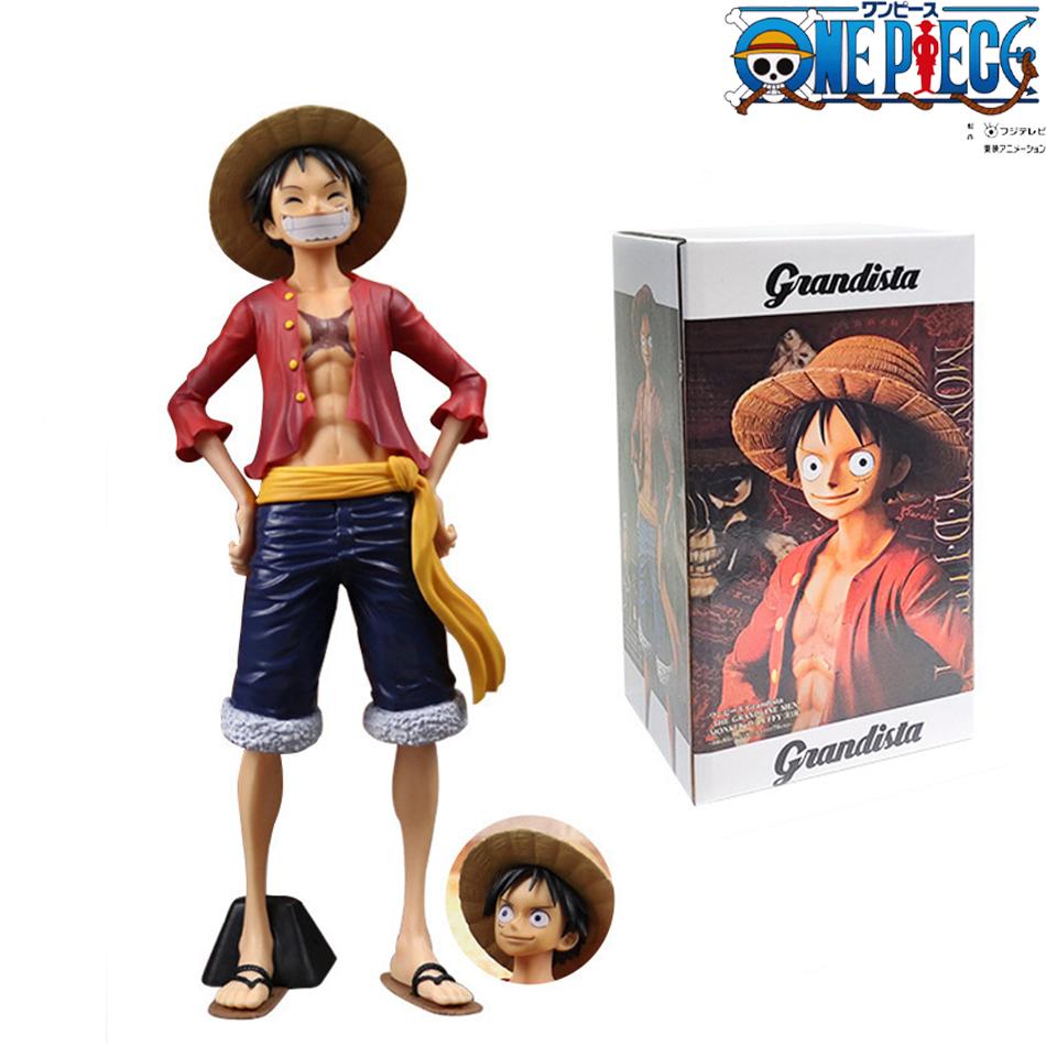 Новейшая аниме-фигурка One Piece 28 см Уверенно улыбающийся Луффи Кукла с меняющимися лицами Три формы Фигурка Действия Модели Игрушки Наборы