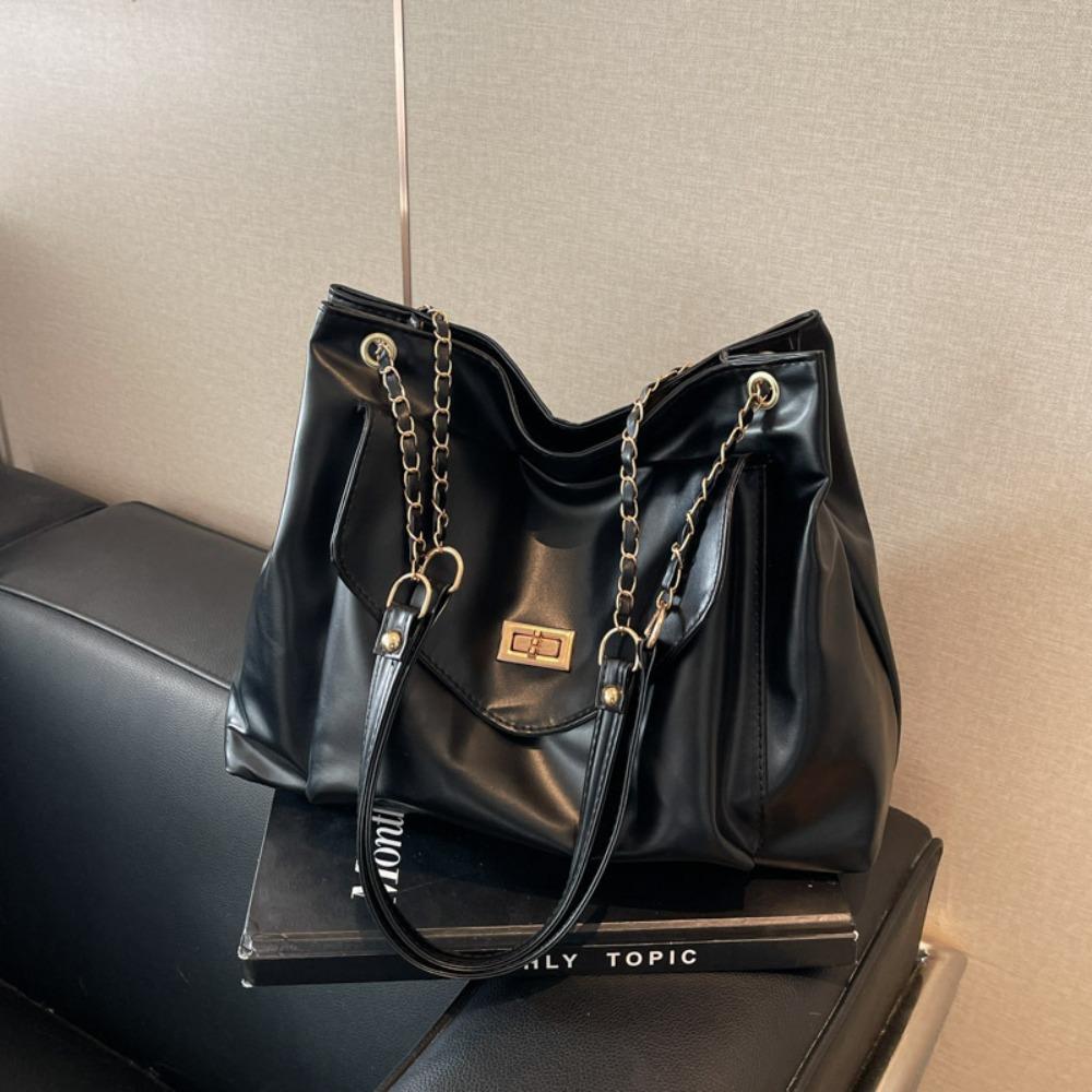 Fashion Lock Buckle Single Shoulder Bag PU Leather Large capacity Crossbody Bag Delicate Tote Bag for Women Girls