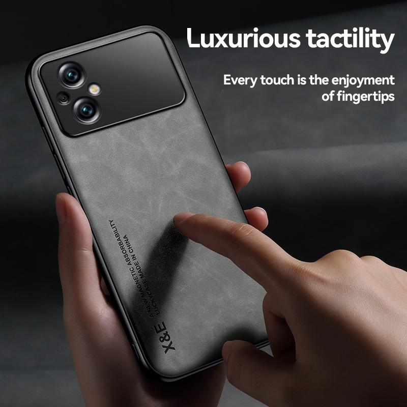 Для Poco M5 чехол кожа овчина текстура задняя крышка мягкая рамка противоударный чехол для телефона Xiaomi Poco M5 4G