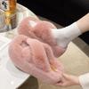Зимние домашние тапочки из норки на каблуке 7 см, меховые тапочки для офиса