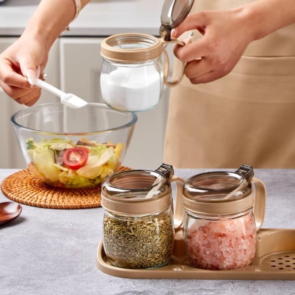 Sealing Kitchen Storage Bottle Large Capacity Condiment Jar Oil Bottle Holder Salt Pot  Home Use