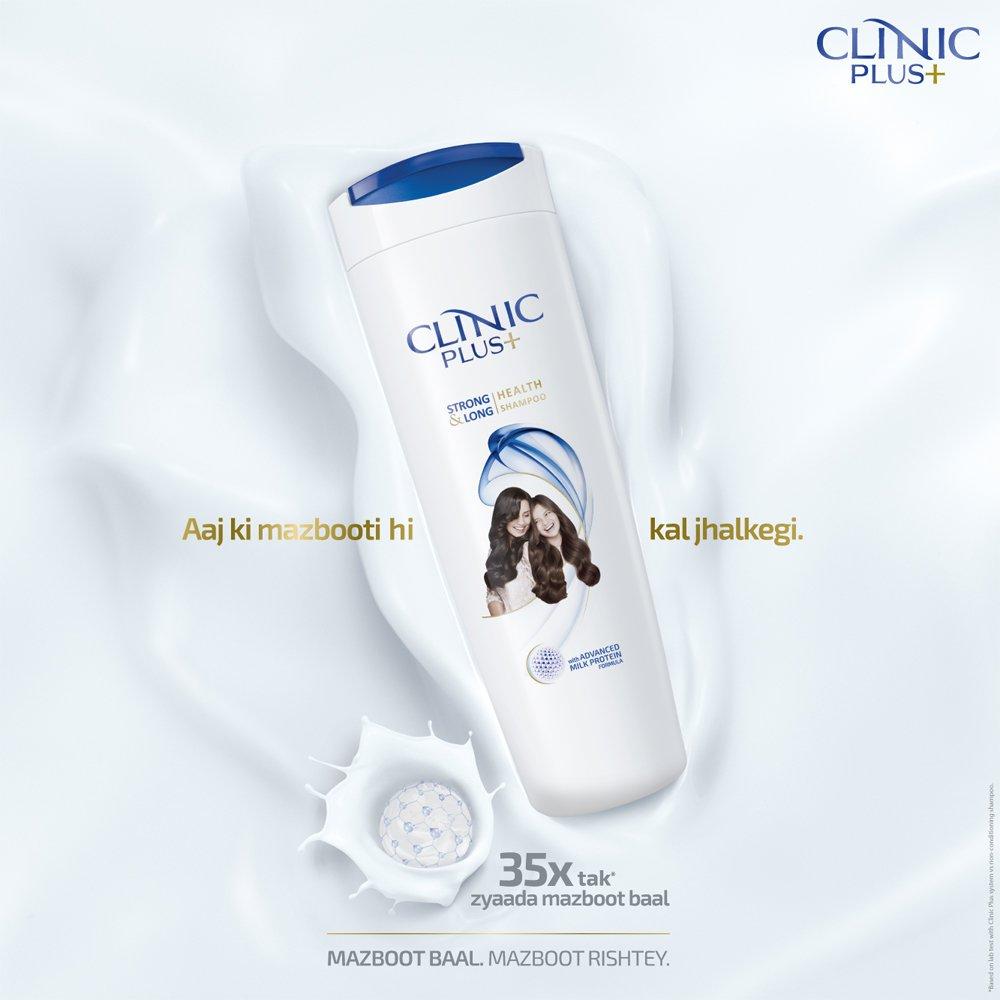 Clinic Plus Strong & Long Shampoo 340ml | With Milk Protein & Multivitamins | Nourishes Roots For Healthy Hair Growth