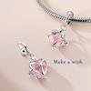 925 Silver Panda Pink Dolphin Pendant Charm Jewelry Fit  Bracelet Necklace Women DIY Gift