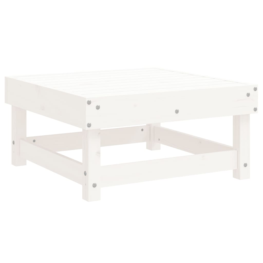 8 piece Garden Lounge Set White Solid Pine Wood