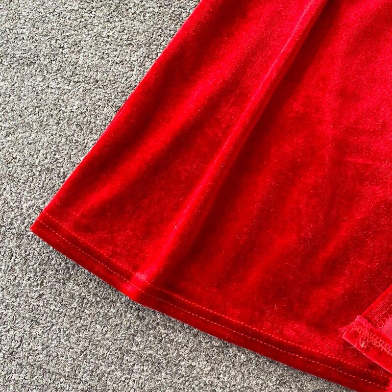 Новое осеннее вечернее платье Хепберн с разрезом на бедрах, сексуальное темпераментное бархатное платье с квадратным вырезом и бриллиантами, золотое бархатное платье