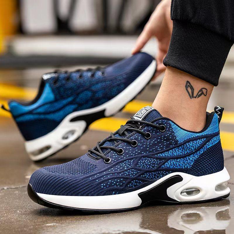 Рабочая обувь с металлическим подноском, противоударная и устойчивая к проколам, мужская, неубиваемая, мужские защитные кроссовки, легкие, нескользящие