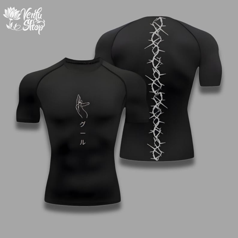 Компрессионная футболка Kaneki | Кен Канеки, Токийский гуль, аниме, спортзал, спортивная одежда, аниме-футболка, футболка с мускулами, компрессионное белье