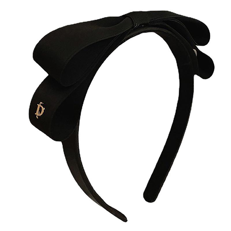 Французская винтажная повязка для волос с бантом, однотонная повязка для волос с бантом для девочек, минималистичный обруч, аксессуары для волос