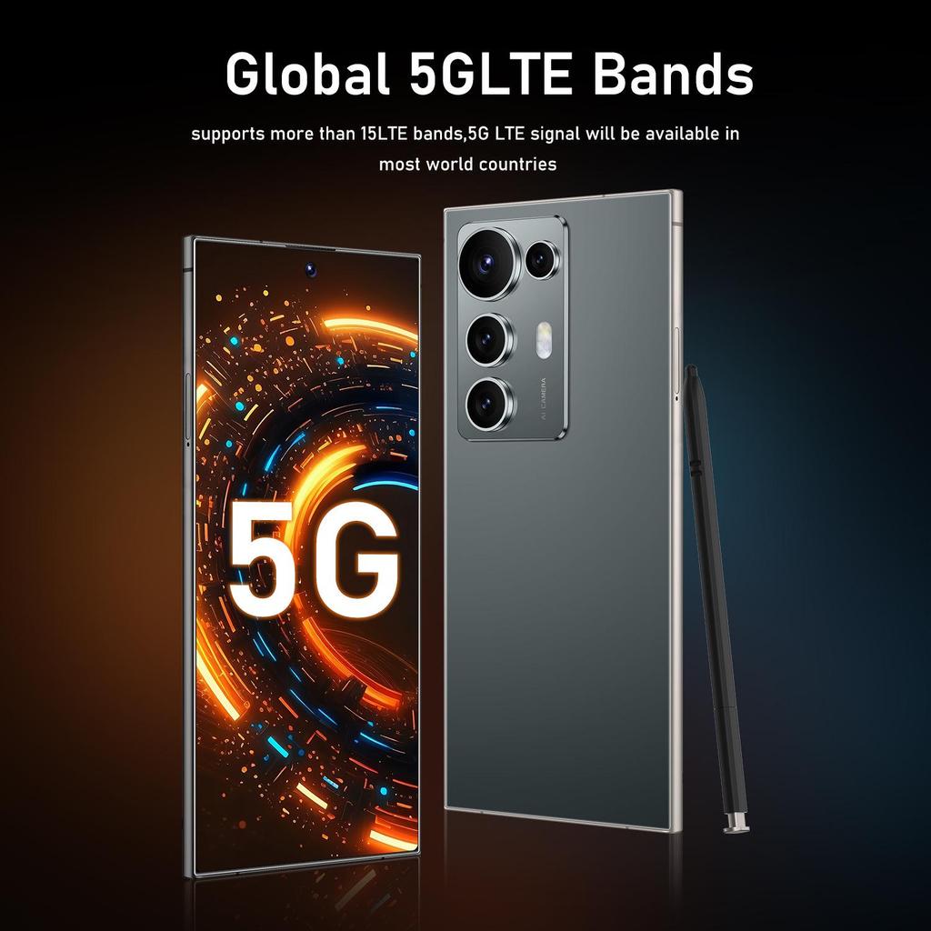 Мобильный телефон S25 Ultra: Большой 7,3-дюймовый экран, Встроенный стилус, 8+256 ГБ, Мировой бестселлер
