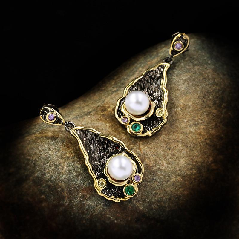 Sace Gems Преувеличенные винтажные серьги-капли с цирконом для женщин, модные цветные серьги, ювелирные изделия, подарки на годовщину