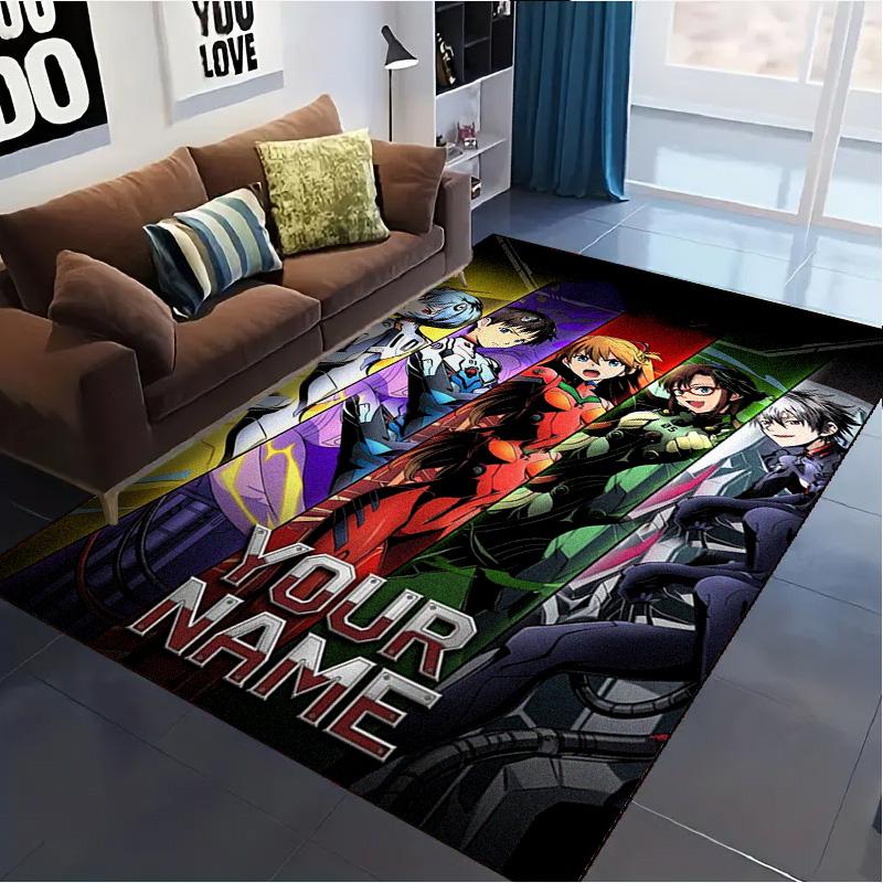 Name Custom Neon Genesis Carpet Rug for Living Room Bedroom Home Sofa Decoration,Kids play Non-slip Floor Mat