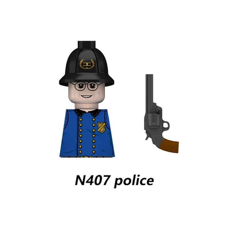 MOC Military Soviet US Soldier Figure Building Block Cavalry Pilot Western Cowboy Detective Weapon Sword Cloak Kid Toy Gift K148