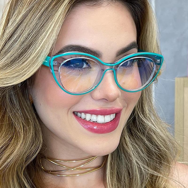Женские плоские очки, очки с защитой от синего света, модная оправа для очков