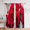 Романтичные шторы с красными розами и цветочным узором, в стиле ретро, для спальни, гостиной, кабинета, кухни, индивидуальное украшение для дома, 2 шт.