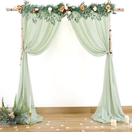 Wedding Arch Drape Curtain Draping Ceremony Reception Hanging Decoration Veil Seaside Background Decor for Banquets Engagements Parties