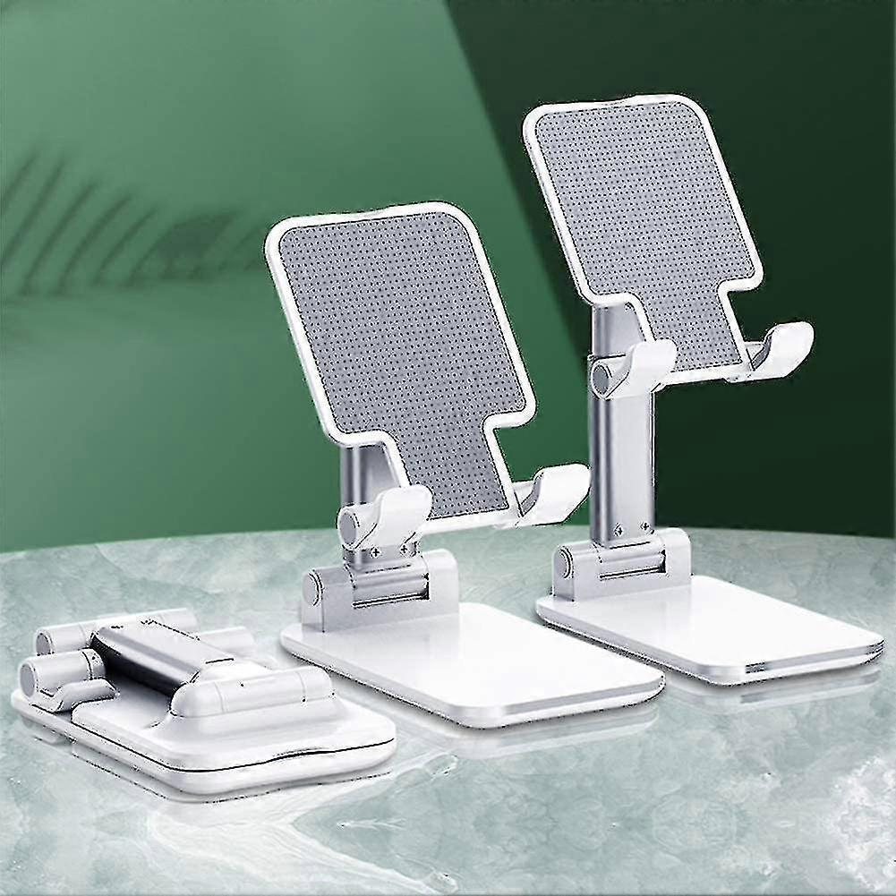 Phone Stand Angle Height Adjustable, Fully Foldable Portable Desktop Phone Stand Base Compatible White (1pcs)