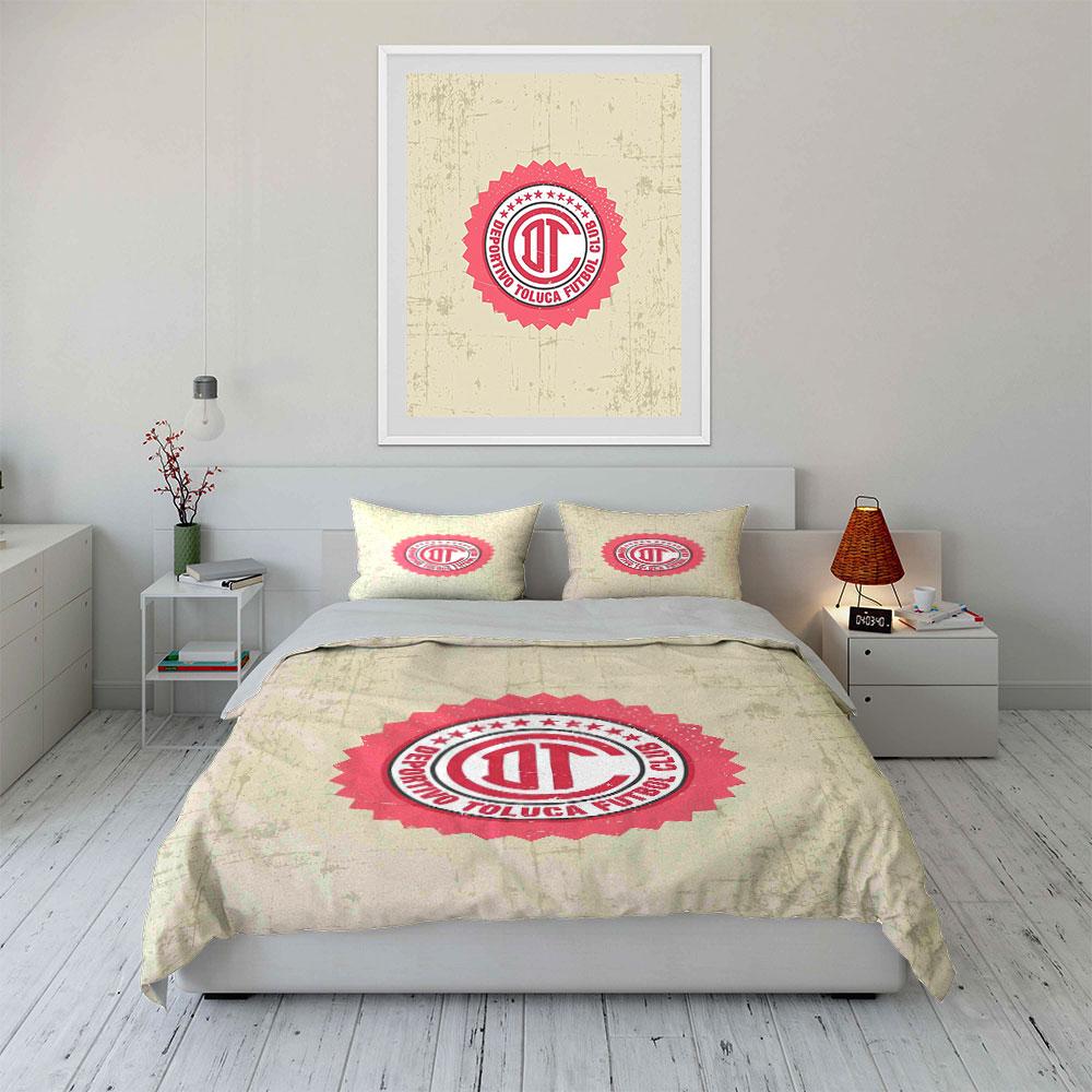 Deportivo Toluca Logo Bedding Bedding Duvet Cover Set Duvet Cover Pillowcases  (1 * Duvet Cover 2 * Pillowcases, without duvet insert)