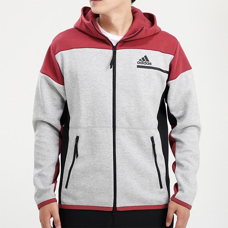 Adidas Jackets Men's Light Gray Hooded Moderate Other GM6536