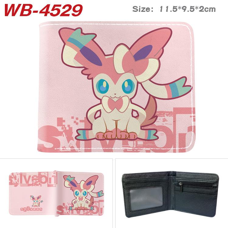 Pokemon Full Color Short Card Holder Folded Coin Purse Cute Pikachu Wallet 1pcs