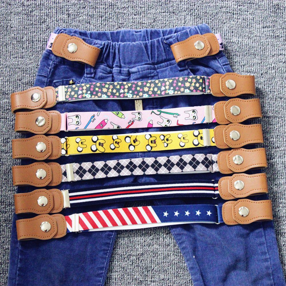 Fashion Buckle-Free Adjustable Buckle Stretch Belts Canvas Girdle Child Elastic Belt Waistband