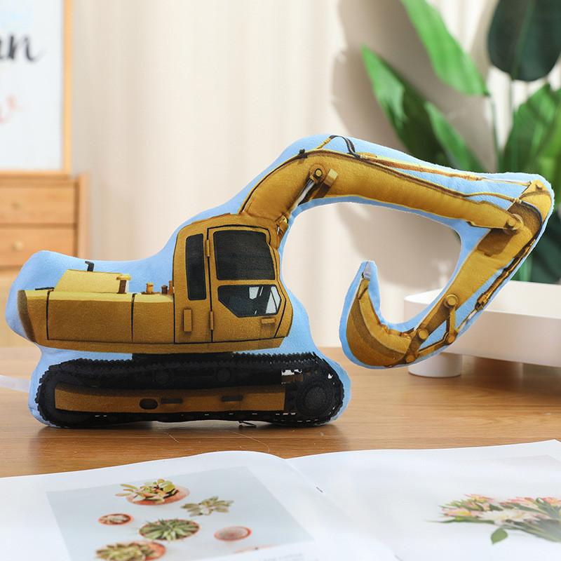 Childrens Aircraft Tanks Excavators Fire Trucks Bicycles Plush Pillows For Kids Bedroom